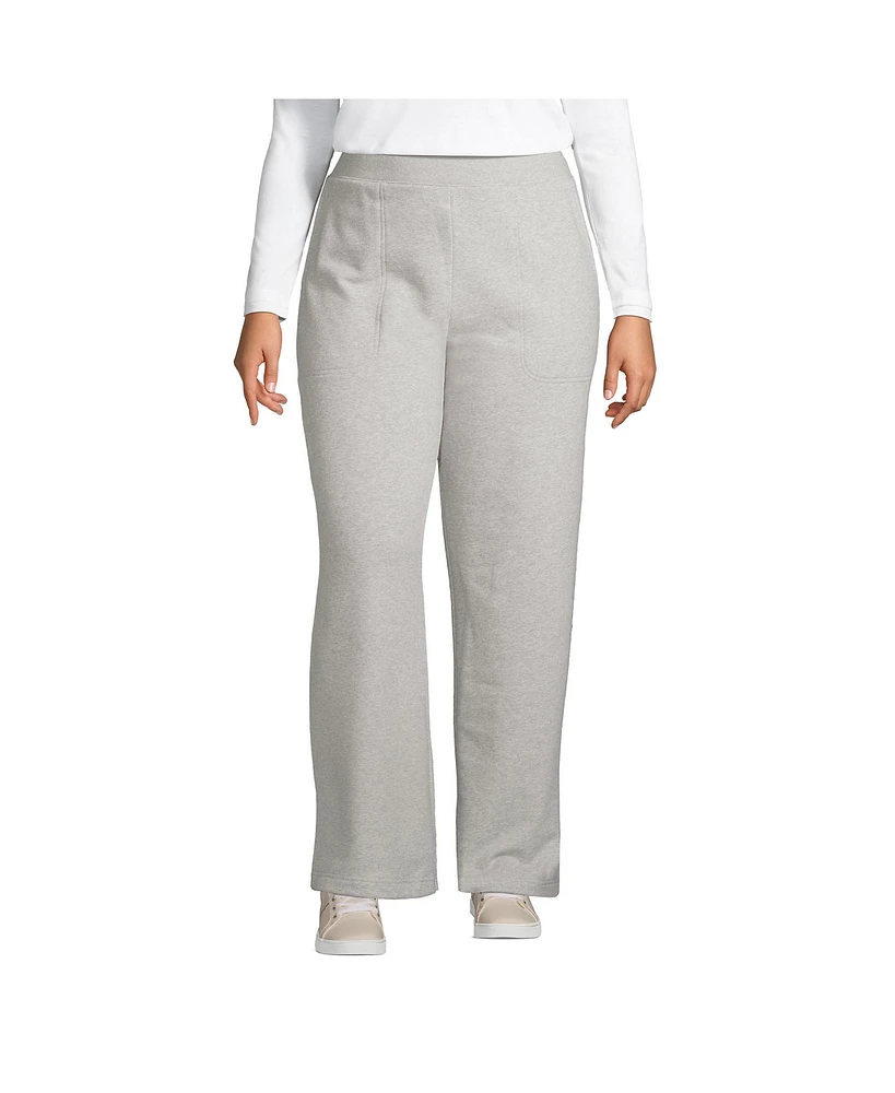 Lands' End Plus Size High Rise Serious Sweats Wide Leg Sweatpants