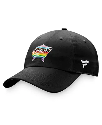 Men's Fanatics Black Columbus Blue Jackets Team Logo Pride Adjustable Hat