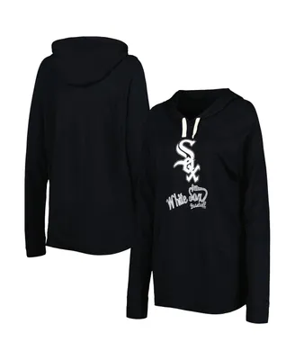 Women's Touch Black Chicago White Sox Pre-Game Raglan Pullover Hoodie