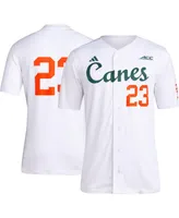 Men's adidas #23 White Miami Hurricanes Team Baseball Jersey