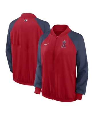 Women's Nike Red Los Angeles Angels Authentic Collection Team Raglan Performance Full-Zip Jacket