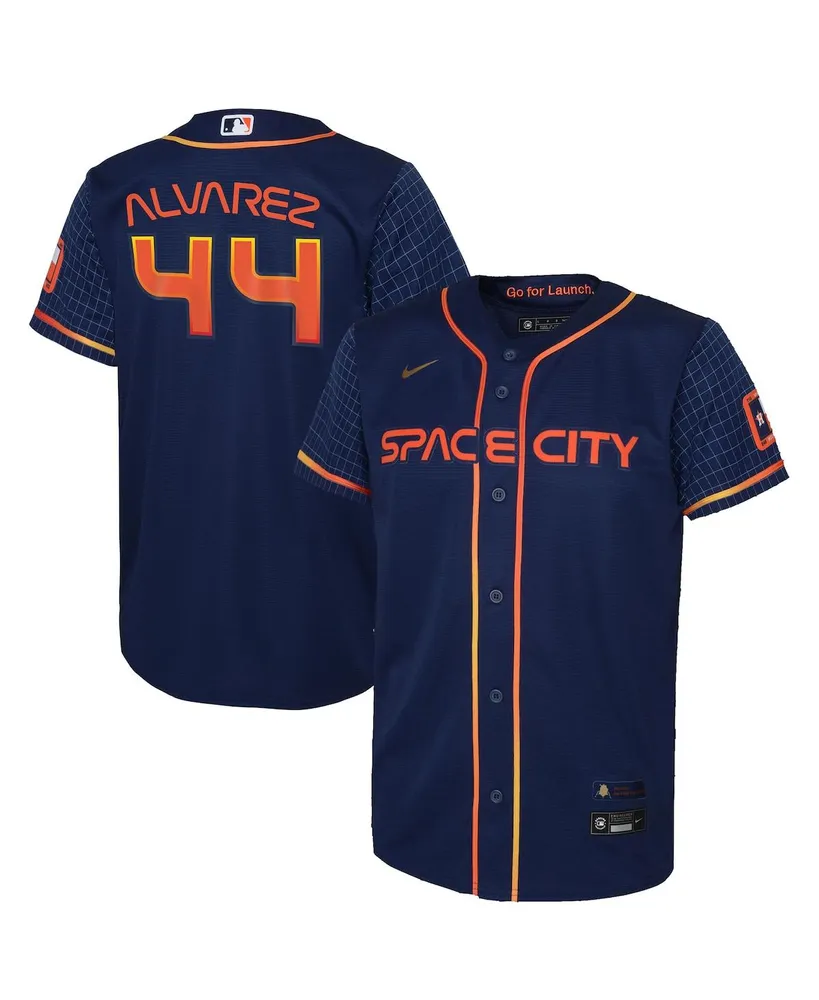 Big Boys and Girls Nike Yordan Alvarez Navy Houston Astros 2022 City Connect Replica Player Jersey