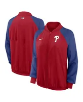 Women's Nike Red Philadelphia Phillies Authentic Collection Team Raglan Performance Full-Zip Jacket