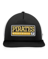 Men's Majestic Black, White Pittsburgh Pirates Foam Trucker Snapback Hat