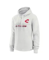 Women's Fanatics Oatmeal Cleveland Indians Cooperstown Collection True Classics Legacy Quarter-Zip Hoodie