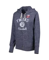 Women's Touch Navy Minnesota Twins Training Camp Tri-Blend Full-Zip Hoodie