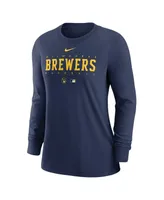 Women's Nike Navy Milwaukee Brewers Authentic Collection Legend Performance Long Sleeve T-shirt