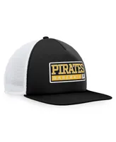 Men's Majestic Black, White Pittsburgh Pirates Foam Trucker Snapback Hat