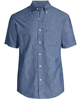 Lands' End Men's Tall Short Sleeve Button Down Chambray Shirt