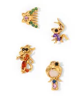 Girls Crew Crystal Multi-Color Disney Princess Mulan Stud Earring Set