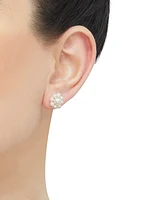 Cultured Freshwater Pearl (2-3/4 - 4-1/2mm) Flower Stud Earrings in 14K Gold