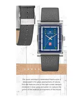 Bulova Men's Frank Lloyd Wright Robie House Gray Leather Strap Watch 31mm