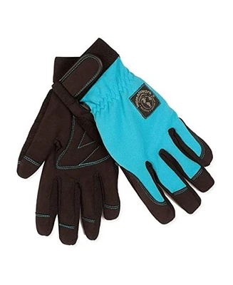 Womanswork Digger Gardening Glove with Micro Suede Palm, Teal, Medium