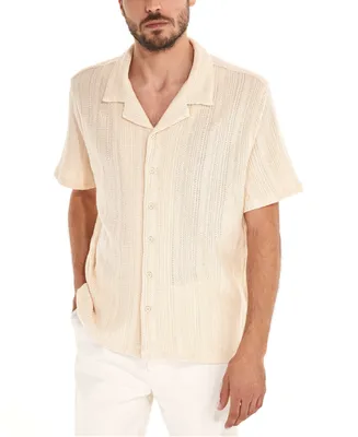 Guess Men's Mojave Knit Short-Sleeve Button-Front Camp Shirt