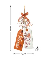 Glitzhome 24" H Thanksgiving Wooden "Give Thanks" Door Hanger