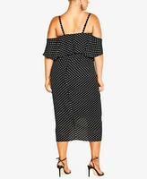 City Chic Women's Gina Spot Dress