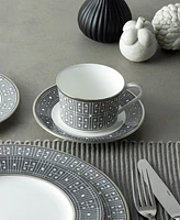 Noritake Infinity Graphite 4 Piece Saucer Set, Service for 4