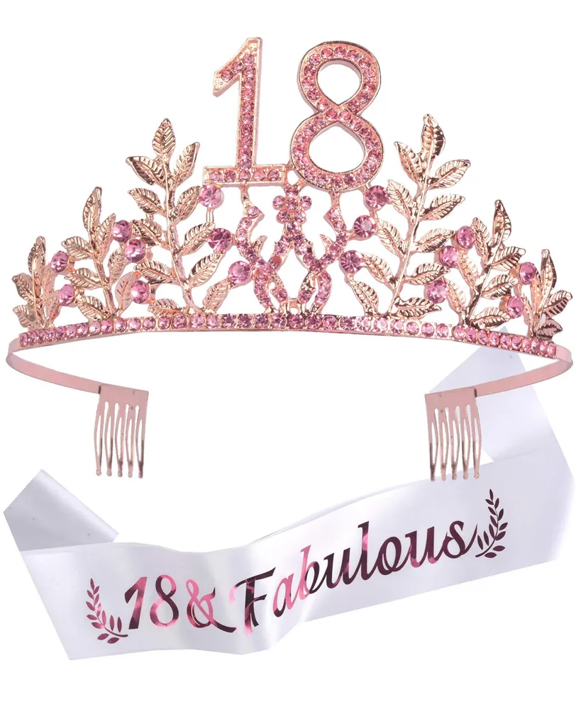 Doradreamdeko 18th Birthday Sash and Tiara for Women