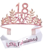 Doradreamdeko 18th Birthday Sash and Tiara for Women