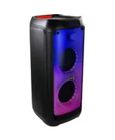 beFree Sound 2 x 8" Wireless Rechargeable Bluetooth Party Speaker with Led Illuminating Lights