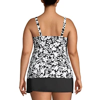 Lands' End Plus Mastectomy Square Neck Tankini Swimsuit Top