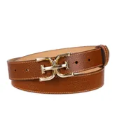 Sam Edelman Women's Slim Double-e Plaque Buckle Belt