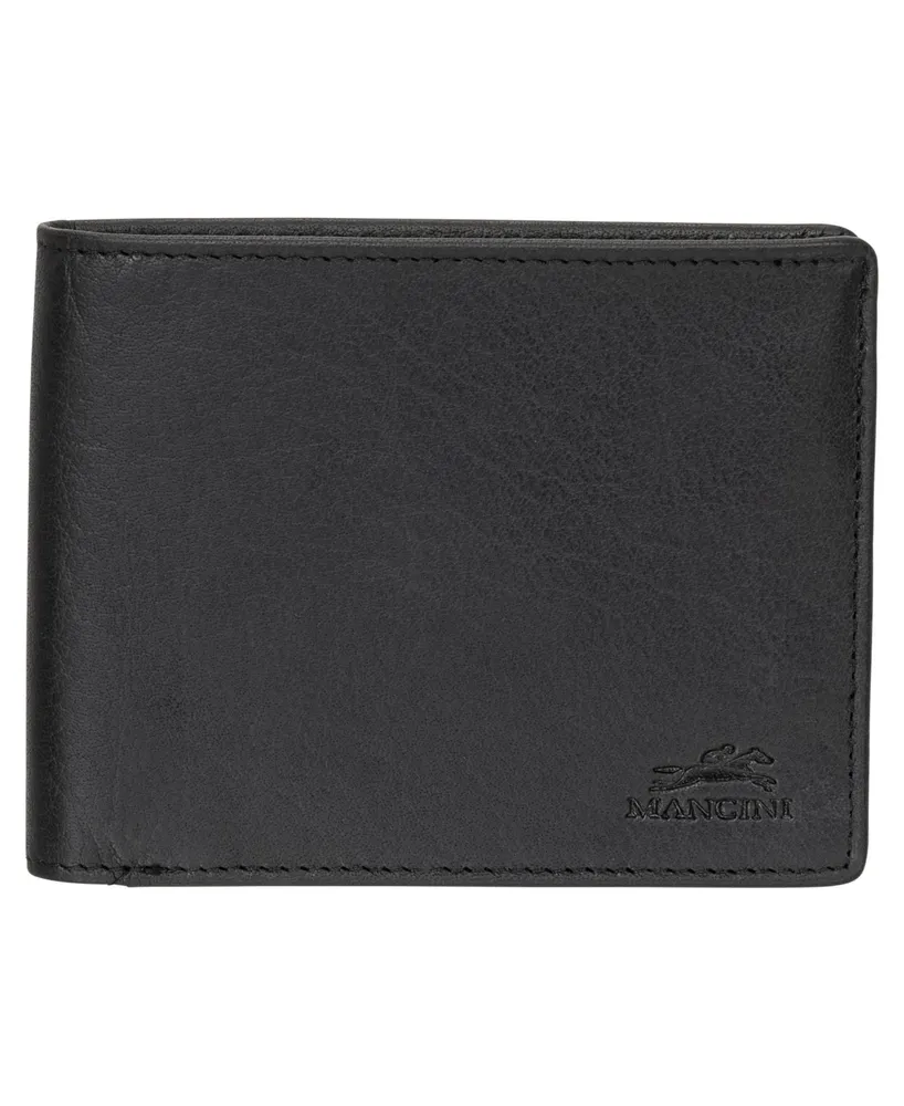 Mancini Men's Buffalo Rfid Secure Billfold Wallet