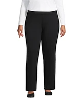 Lands' End Women's Plus Starfish Mid Rise Straight Leg Elastic Waist Pull On Pants