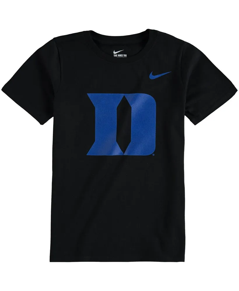 Big Boys and Girls Nike Black Duke Blue Devils Cotton Logo T-shirt