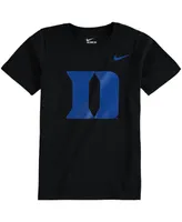 Big Boys and Girls Nike Black Duke Blue Devils Cotton Logo T-shirt