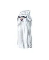 Women's Concepts Sport White Houston Astros Reel Pinstripe Knit Sleeveless Nightshirt