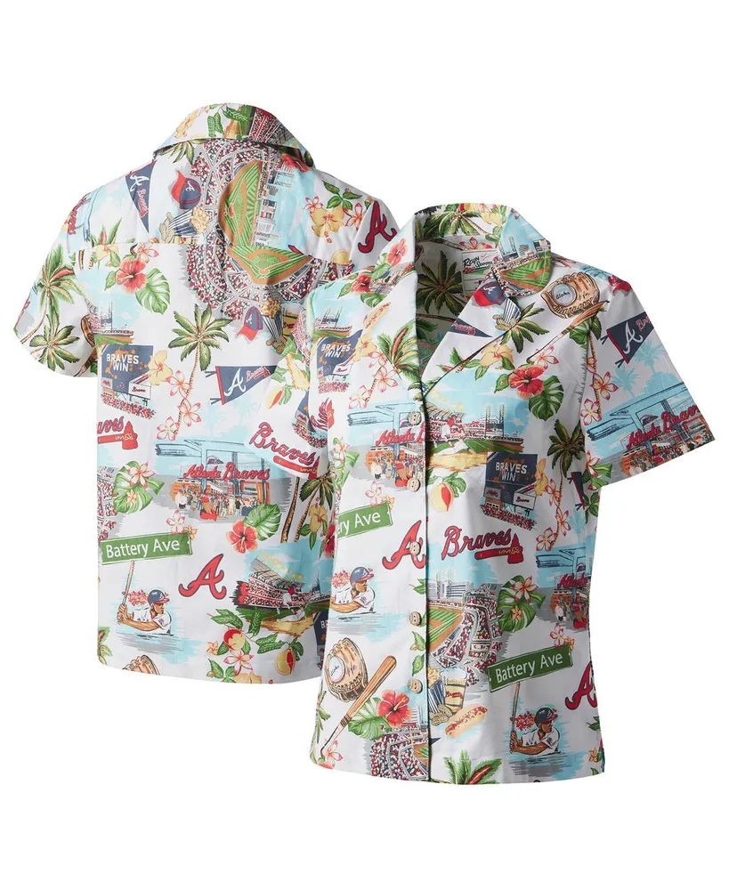 Reyn Spooner Women's White Chicago Cubs Scenic Camp Button-up Shirt