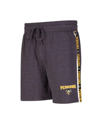 Men's Concepts Sport Charcoal Pittsburgh Penguins Team Stripe Shorts