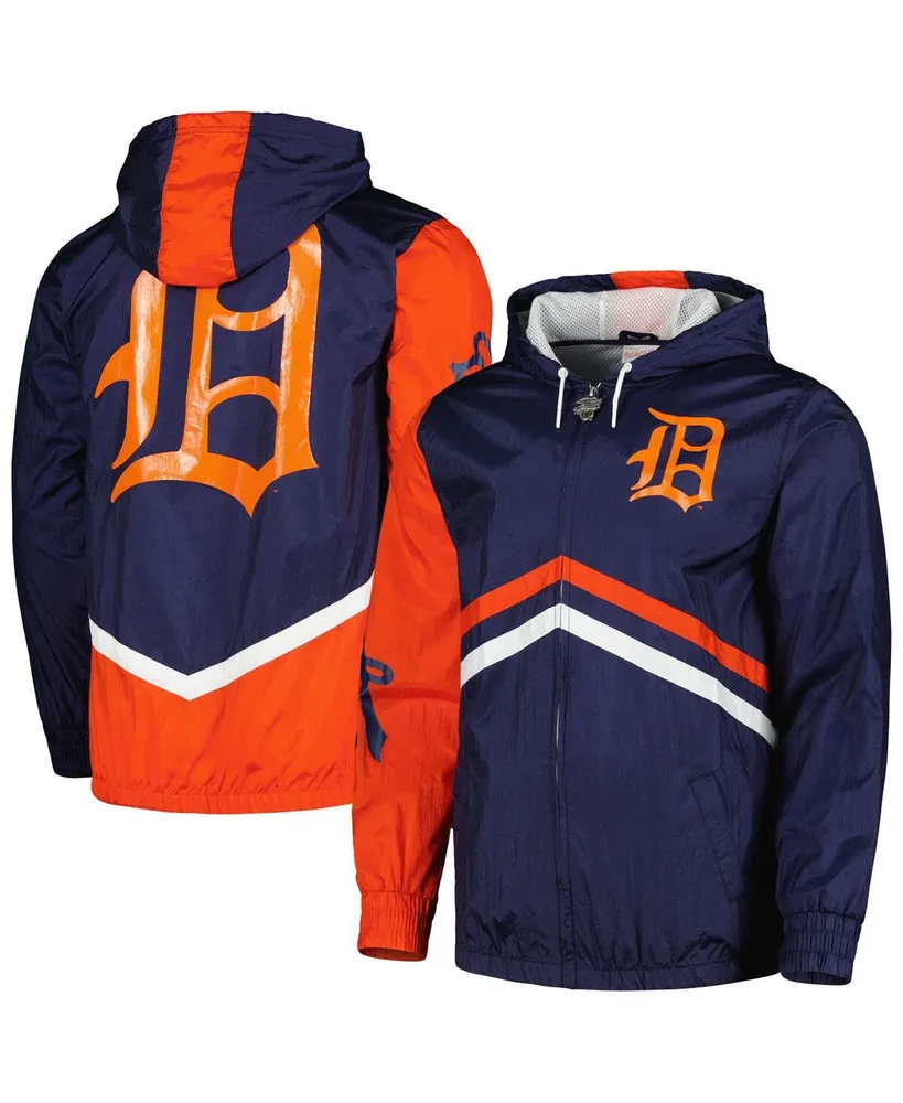 Men's Mitchell & Ness Navy Detroit Tigers Undeniable Full-Zip Hoodie Windbreaker Jacket