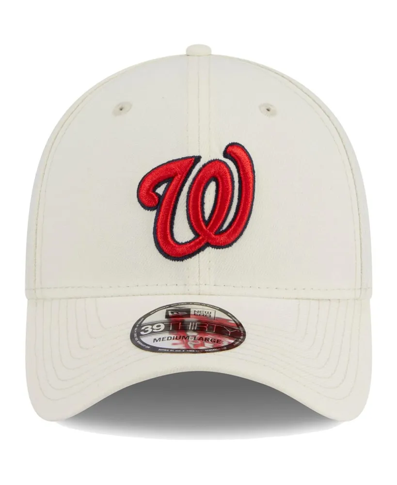 Men's New Era White Washington Nationals Chrome Team Classic 39THIRTY Flex Hat