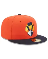 Men's New Era Orange Las Vegas Aviators Authentic Collection Alternate Logo 59FIFTY Fitted Hat