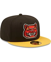 Men's New Era Black, Yellow Gatos Feroces De Hampshire Copa La Diversion 59FIFTY Fitted Hat