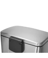 13 Gal./50 Liter Rectangular Stainless Steel Step-on Trash Can for Kitchen