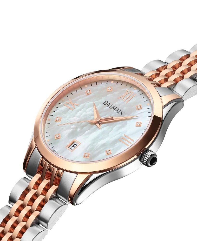 Balmain Women's Swiss Classic R Diamond Accent Two-Tone Stainless Steel Bracelet Watch 34mm