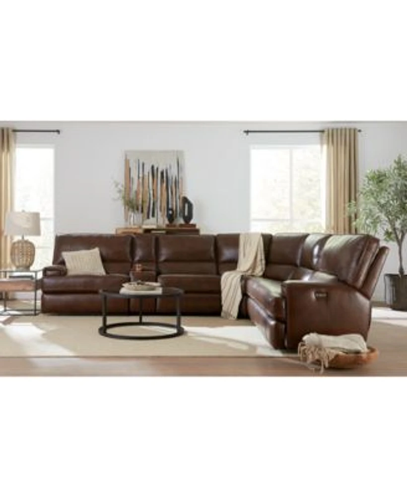 Closeout Binardo Zero Gravity Leather Sectional Collection Created For Macys