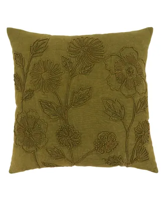 Saro Lifestyle Washed Floral Decorative Pillow, 20" x 20"
