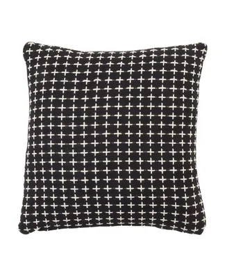 Saro Lifestyle Cross Thread Design Decorative Pillow, 18" x 18"