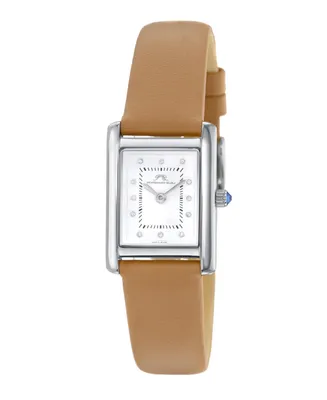 Porsamo Bleu Women's Karolina Diamond Genuine Leather Band Watch 1081CKAL