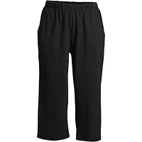 Lands' End Petite Sport Knit High Rise Elastic Waist Pull On Capri Pants