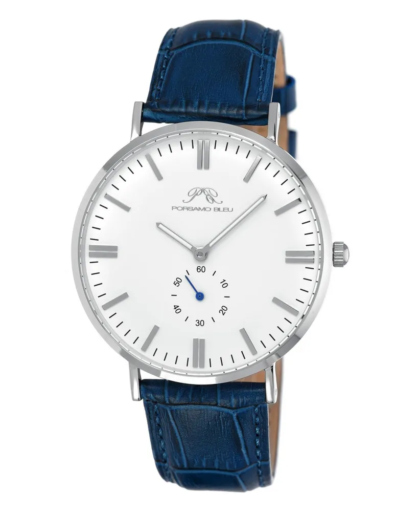 Porsamo Bleu Men's Henry Genuine Leather Band Watch 841BHEL