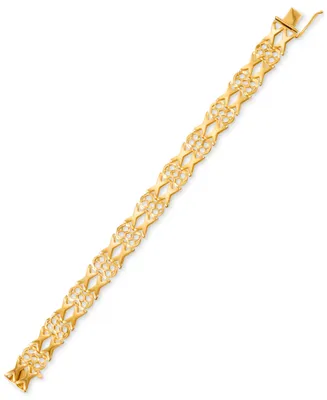 Openwork Filigree Link Bracelet in 14k Gold-Plated Sterling Silver