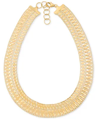 Cleopatra Openwork Statement Necklace in 14k Gold-Plated Sterling Silver, 17" + 2" extender