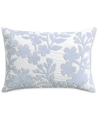 Charter Club Damask Designs Floral Silhouette Velvet Applique Decorative Pillow, 14" x 20", Created for Macy's