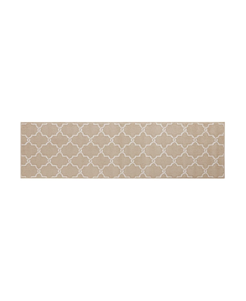 Jean Pierre Yohan - Machine Washable Trellis Tufted Runner Rug, 26" x 72"