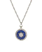 2028 Enamel Crystal Star of Bethlehem Locket Necklace